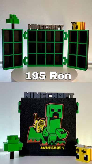 Box / Suport / Stand MINECRAFT pentru figurine Kinder Joy