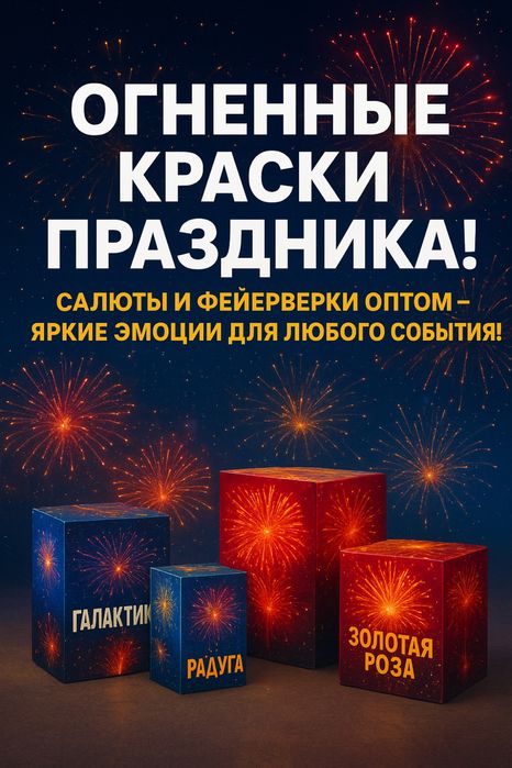 Огненные краски праздника – салюты и фейерверки оптом для всех