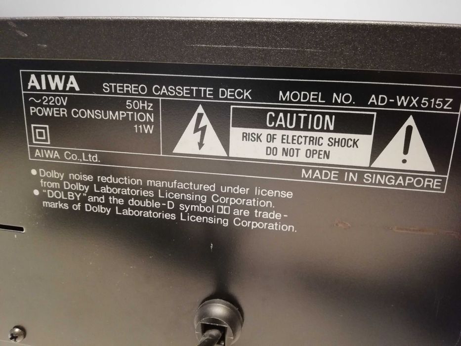 Stereo Cassette Deck AIWA model AD-WX515Z - Vintage/iMPECABIL