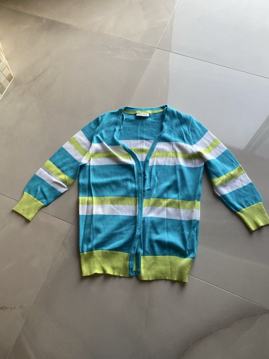 Pantaloni Karol ,purtati o singura data de culoare albastru cu alb mar