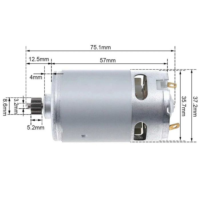 Motor motoras DC RS 550 9V 10.8V 12V 12 dinti bormasina autofiletanta