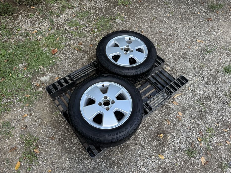 2бр.НОВИ Резервни гуми+АЛУМИНИЕВИ ДЖАНТИ 15" 4x100-Opel,Chevrolet,Fiat