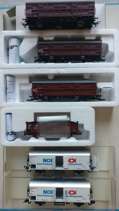 6 vagoane marfă DB epoca IV H0 1:87