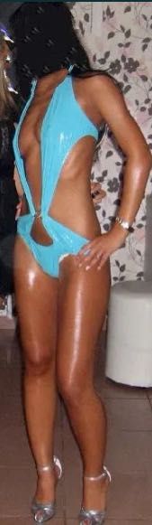 Costum de baie intreg monokini VERSACE import Italia turcuaz M 750 RON