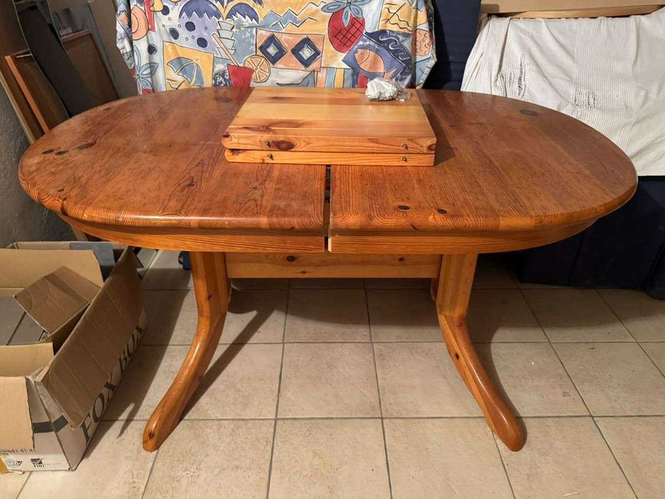 Masa Ovala Extensibila din Lemn 140 cm la 180 cm