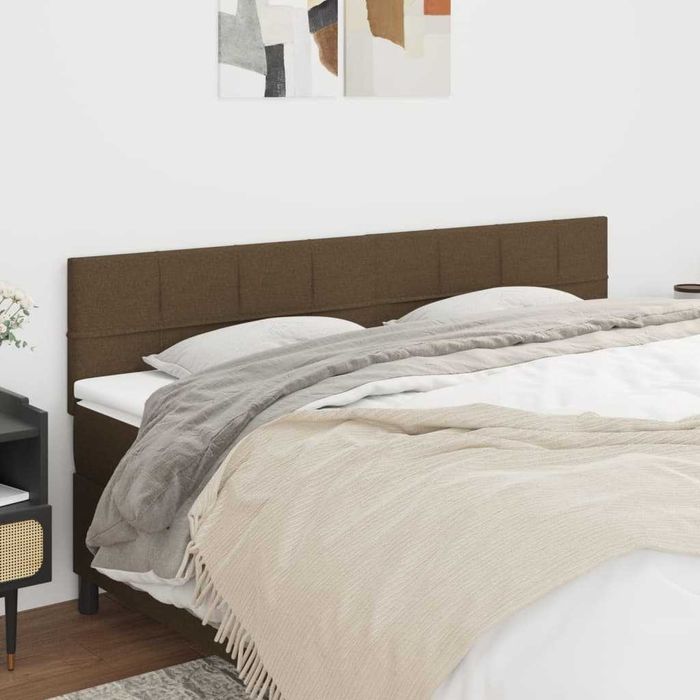 Tăblii de pat 200x5x78/88 cm, material textil maro închis VidaXL