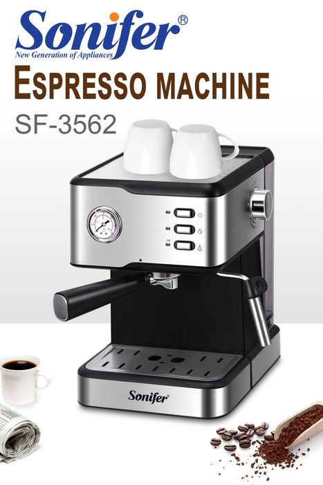 Хит продаж! Кофемашина Капучино Эспрессо Кофеварка Sonifer SF-3562