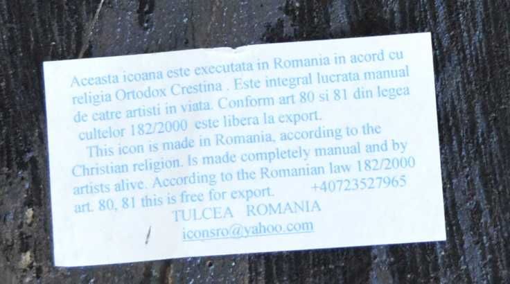 Icoana pe lemn cu Maica Domnului si Iisus executata manual