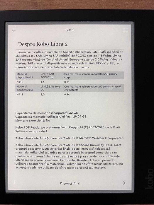 Kobo Libra 2, ecran 7" HD E Ink Carta 1200, 32GB
