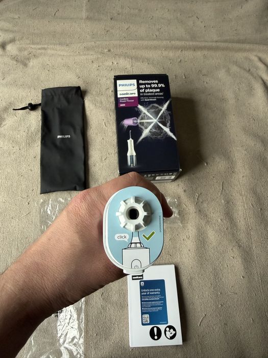 Зъбен душ Philips Sonicare Power Flosser HX3826/31, бял, с остатъчна гаранция