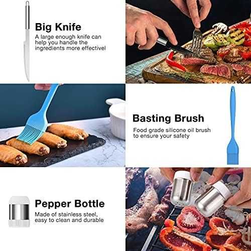 Нов голям Комплект инструменти за Грил Барбекю Месо Печене 37 части