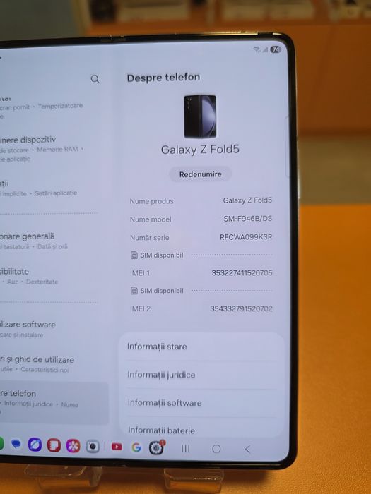 Samsung Fold5 5G 256gb 12gb Blue Dual Sim resigilat factura garantie