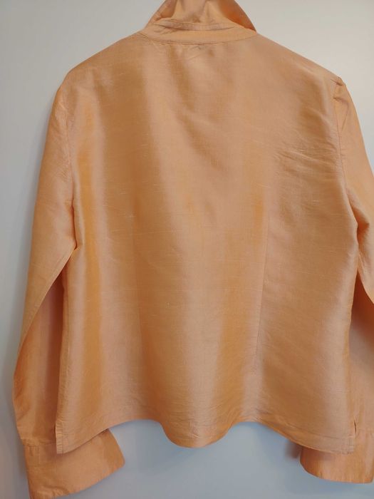 Bluza oranj de matase naturala tip shantung