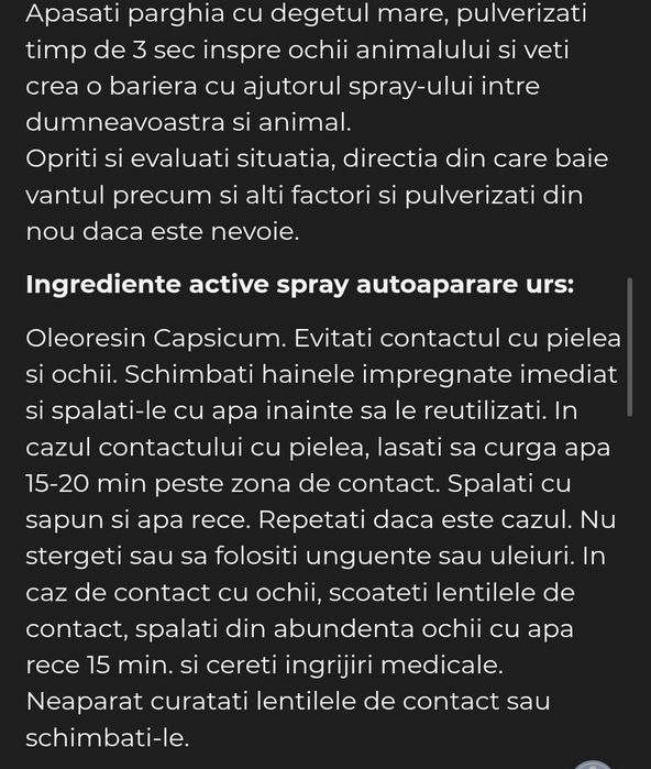 Inchiriere / Vanzare Spray împotriva ursilor