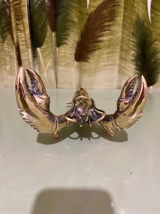 Склуптура,декорация на омар от полиран бронз(XL)