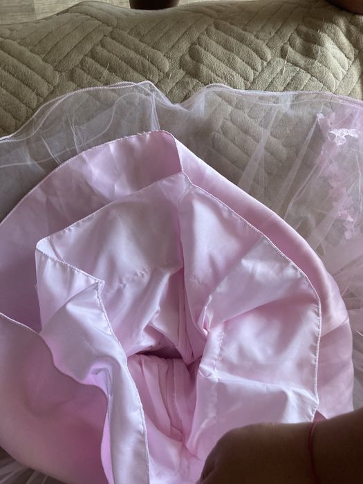 Детское розовое платье