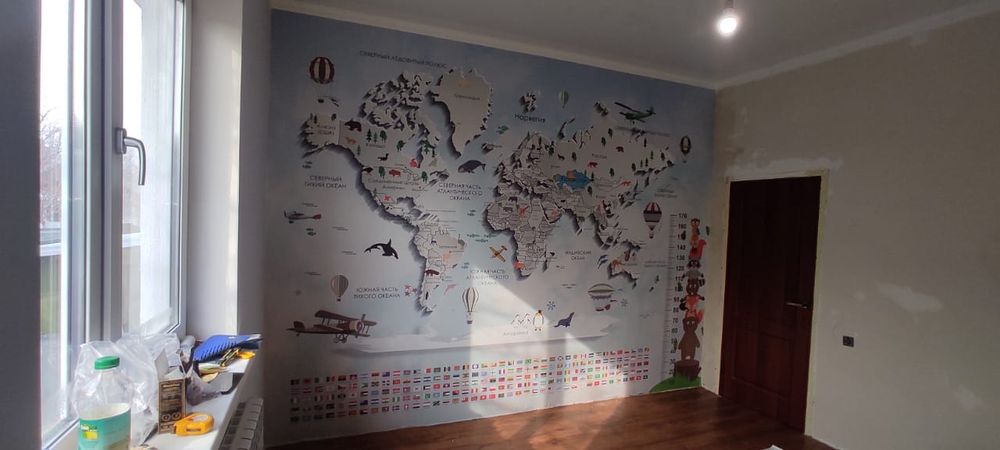 Профессиональная поклейка обоев.