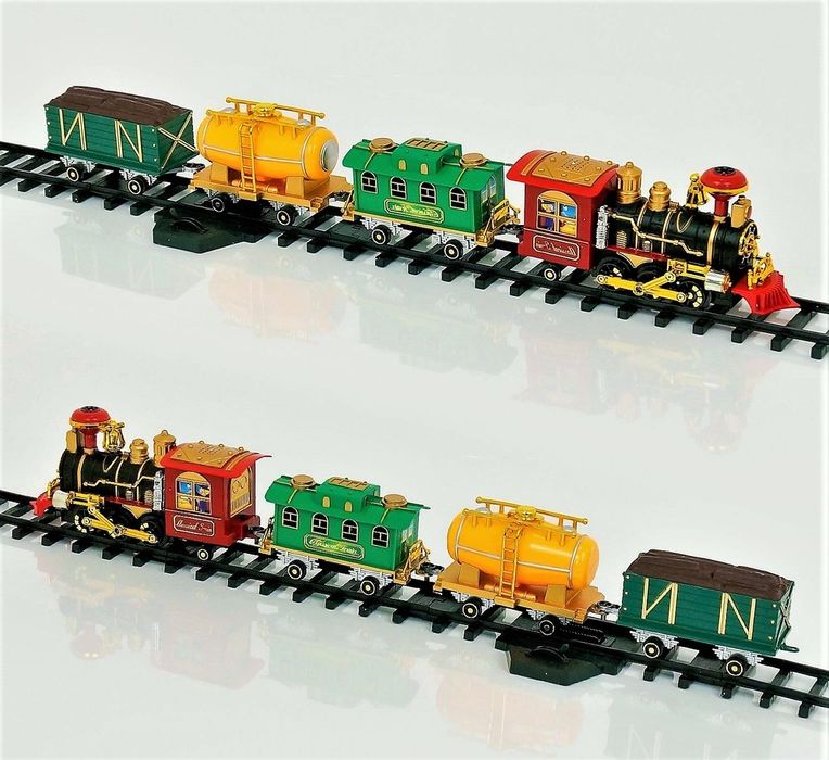 Железная дорога 2420 (8) паровоз на р/у, свет, звук, дым, в коробке