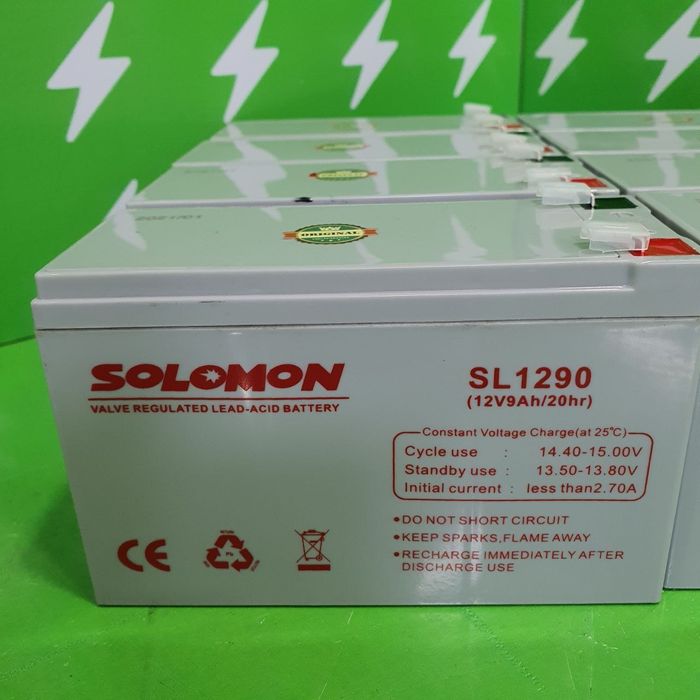 Аккумуляторы Solomon 12V-7.2A 12V-8А/12V-9A/12V-12A/12V-20A ORIGINAL!