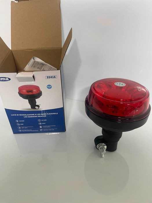 Girofar LED rosu 12-24V baza flexibila pentru stalp IMEL ITALIA