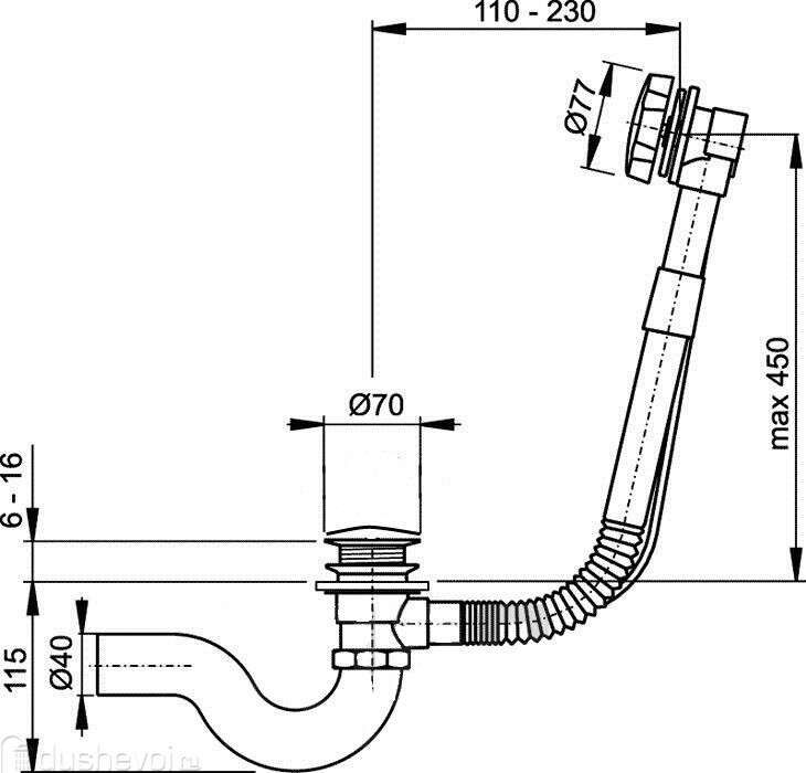 Слив-перелив ZorG Atic WS BR для ванны