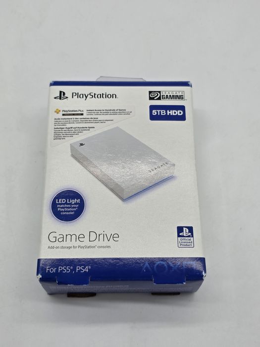 HDD Extern Seagate Game Drive pentru PS5/PS4, 5TB, USB 3.0, Alb, NOU