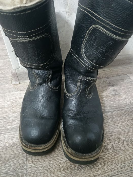 Сапоги унты из натуральной кожи, мех собачий