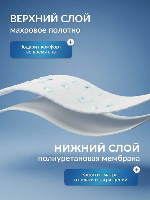 Наматрасник непромокаемый 140х200 с бортом