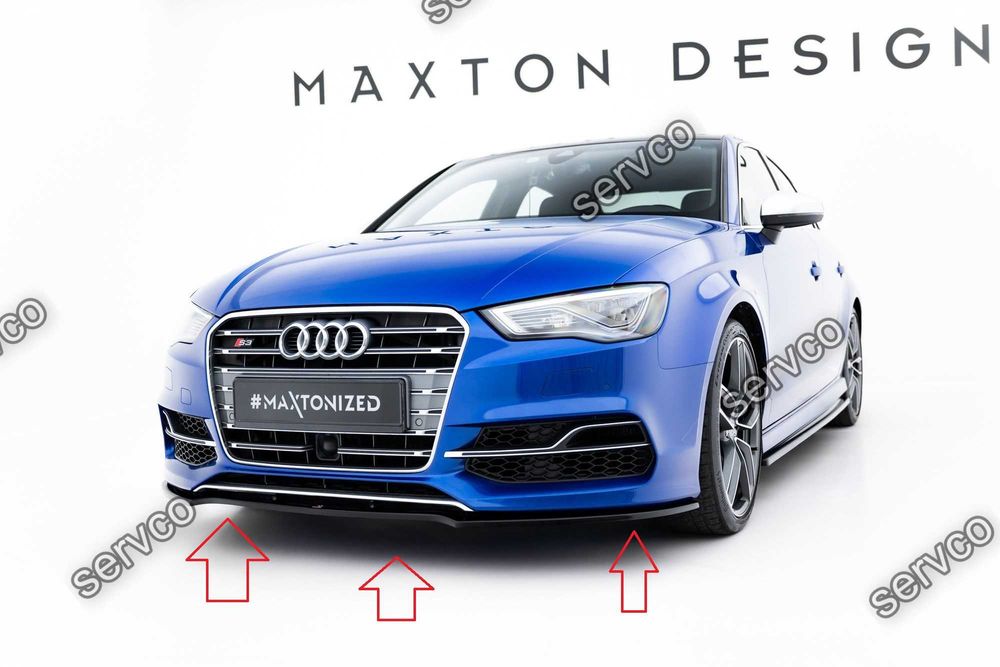 Prelungire splitter bara fata Audi S3 A3 S-Line 8V 2013-2016 v14 - Maxton Design