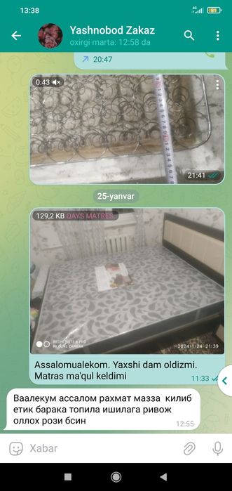 Matrec. Matraslar togri sehga zakaz bering