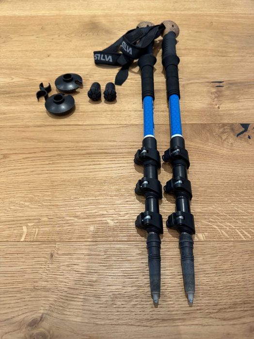 Bețe Trekking Silva 4S Carbon Ultra-Ușoare, Compacte, 4 Secțiuni