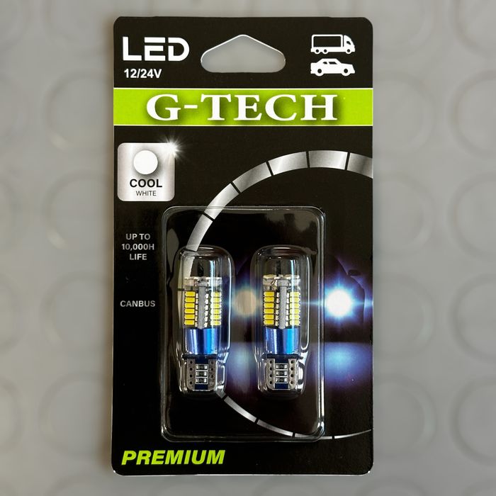 2 БРОЯ LED Диодни крушки G-TECH за габарит без цокъл T10 57 LED
