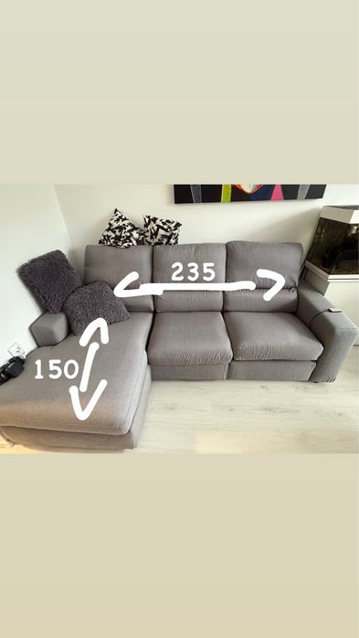 Vand canapea cu o parte extensibila electrica