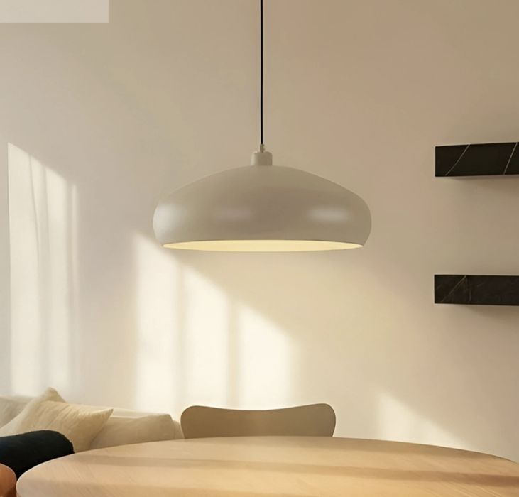 Lampa Lindby suspendată Elover, bej, Ø 45 cm, metal