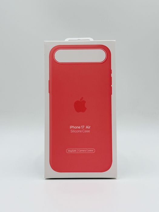 Apple Калъф от мек силикон с велур отвътре с AI бутон за iPhone 17 Air в различни цветове