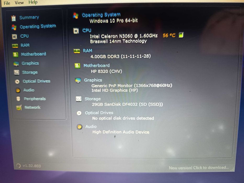 Placa baza laptop HP 14-bs0xx, Celeron N3060, ssd 32gb