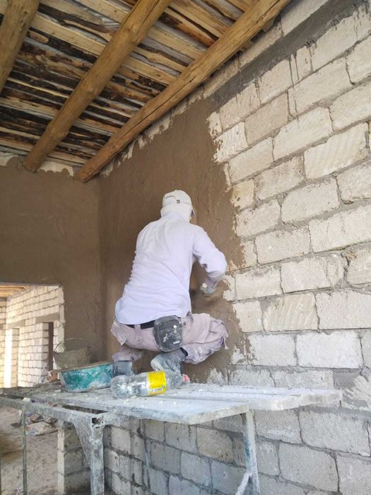 Құм сылақ, штукатурка, стяжка пола, дождик