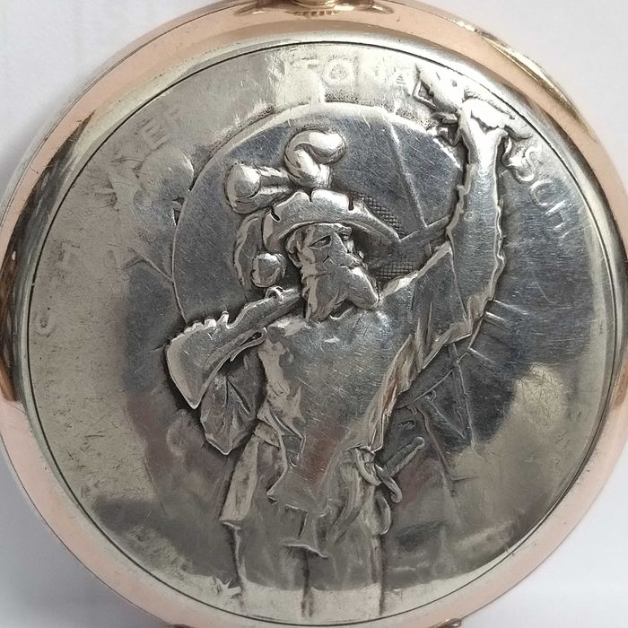 Ω OMEGA джобен часовник, сребро/silver 0,800, Gold Filled, идален, много рядък