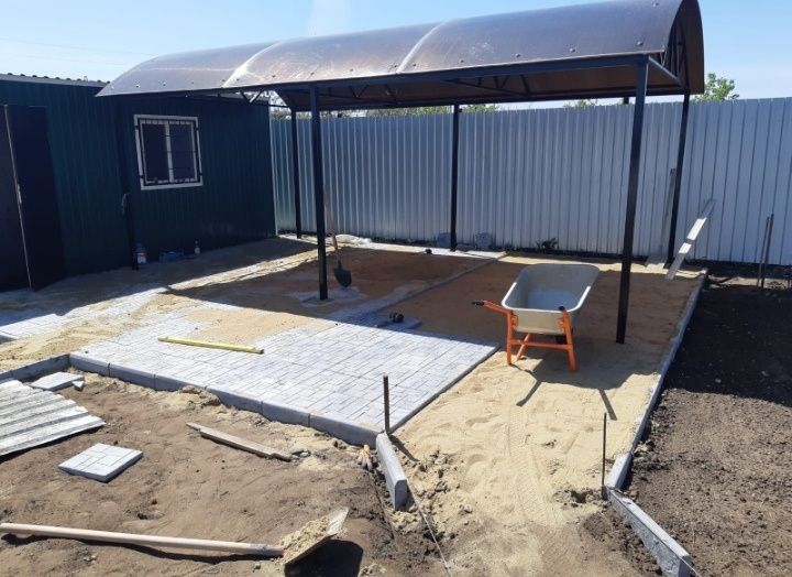 Укладка брусчатки, тротуарная плитка