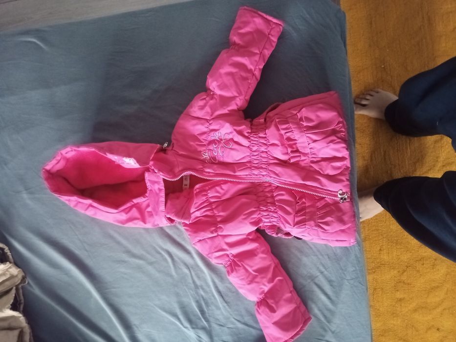 Jacheta, geaca copii varsta 3-4 ani cu gluga roz rosie next star