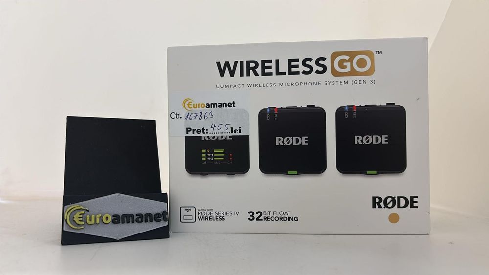 Sistem microfon fara fir RODE Wireless GO III, 2 transmitatoare, -A-