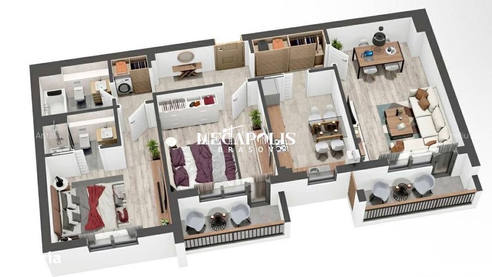 Apartament 3 Camere Decomandat Tractorul Intabulat