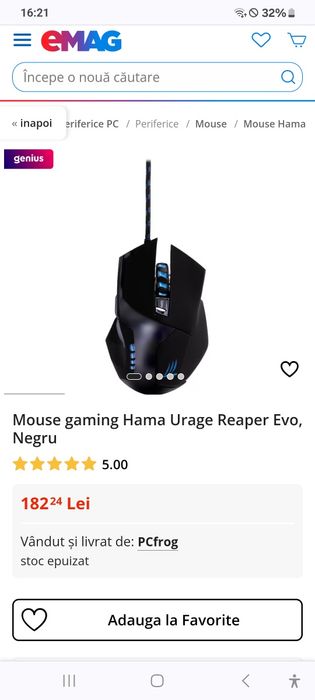 Mouse gaming Hama Urage Reaper Evo Negru