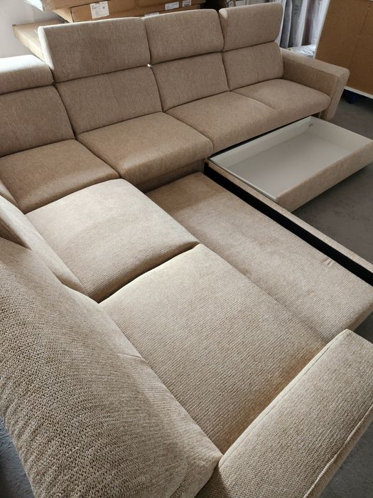 NOU Coltar L-form XXL, gri, extensibil