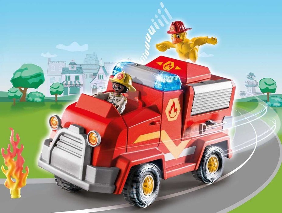 Set Playmobil Masina de pompieri, 32 Piese - Duck On Call