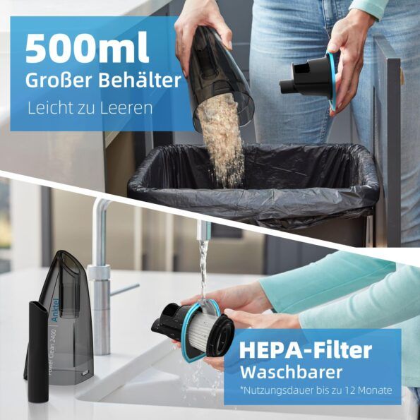 Anktel PowerClean 2400 BH-6101 Безжична ръчна прахосмукачка за мокро и