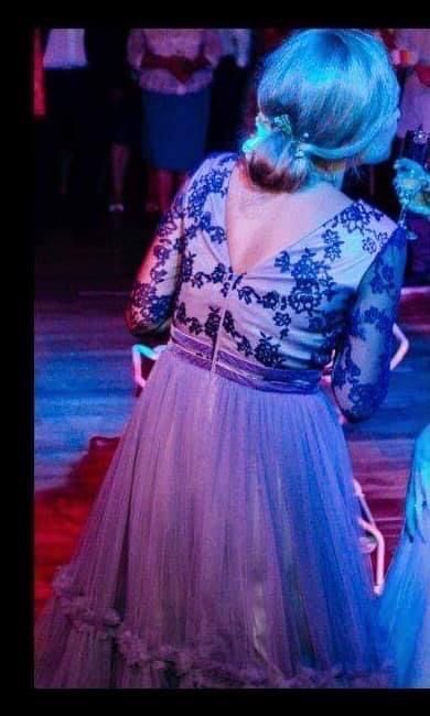 Rochie eleganta tulle si dantela, culoarea lavanda, S