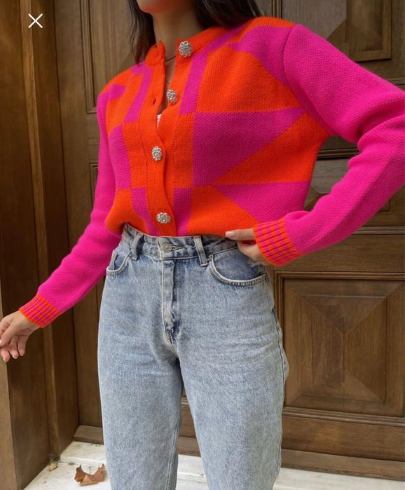 Дамска къса жилетка от плетиво