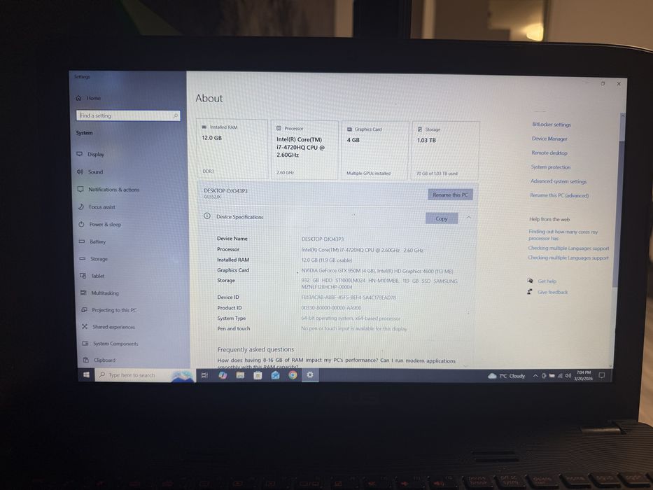 Vand laptop asus gaming
