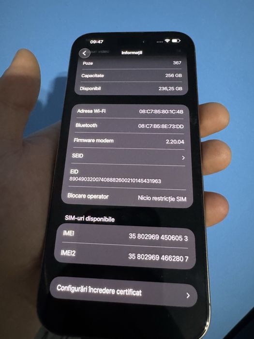 iPhone 16 Pro MAX 256GB încă în garanție stare impecabilă